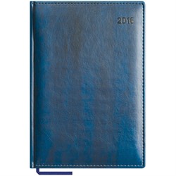 Ежедневник полудатированный А5, 192л., кожзам, "Legend Gold", синий, золотой срез - фото 11737