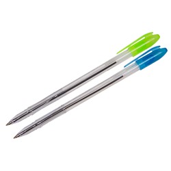 Ручка шариковая "VeGa Neon" синяя, 0,7 мм, прозрачный корпус - фото 11749