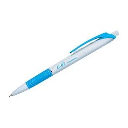 Ручка шариковая автоматическая "G-07", синяя, 0,7мм, грип - фото 14608