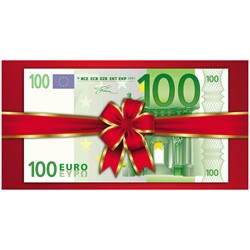 Конверт для денег "100 евро", 164*85мм, блестки - фото 6889